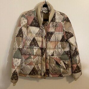 Tuckernuck Quilted Floral Ditsy Patchwork Down Puffer Jacket Women’s Medium